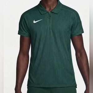 Nike Court Slam Dri-Fit ADV 1/4 Zip Tennis Polo Green Men's Size L .